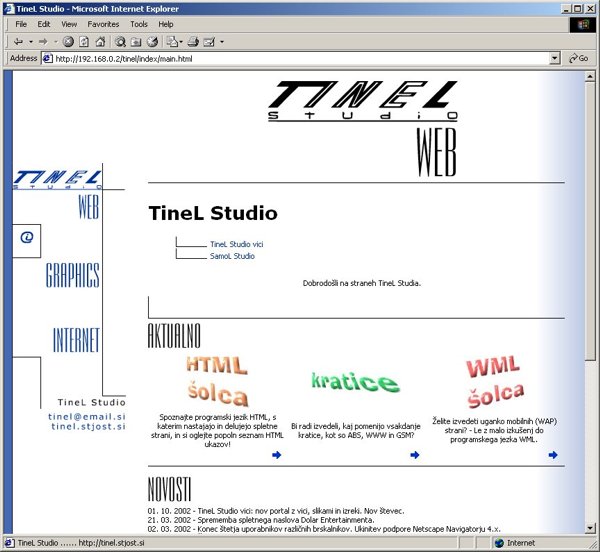 Preizkušanje TineL Studio strani